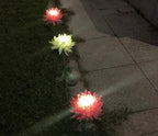 Spring artificial chrysanthemum solar garden stake lights