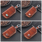 🔥(BUY 1 GET 1 AT 50% OFF)-Car Logo Leather Wood Texture Car Key Case