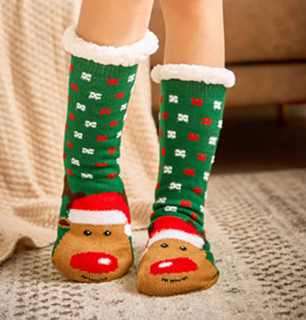 Cute Animal Ultra-thick Cashmere Slipper Home Socks