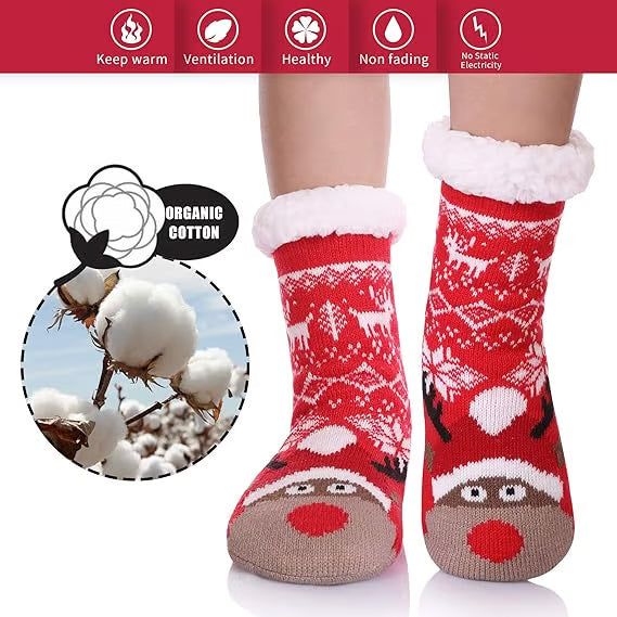 Cute Animal Ultra-thick Cashmere Slipper Home Socks