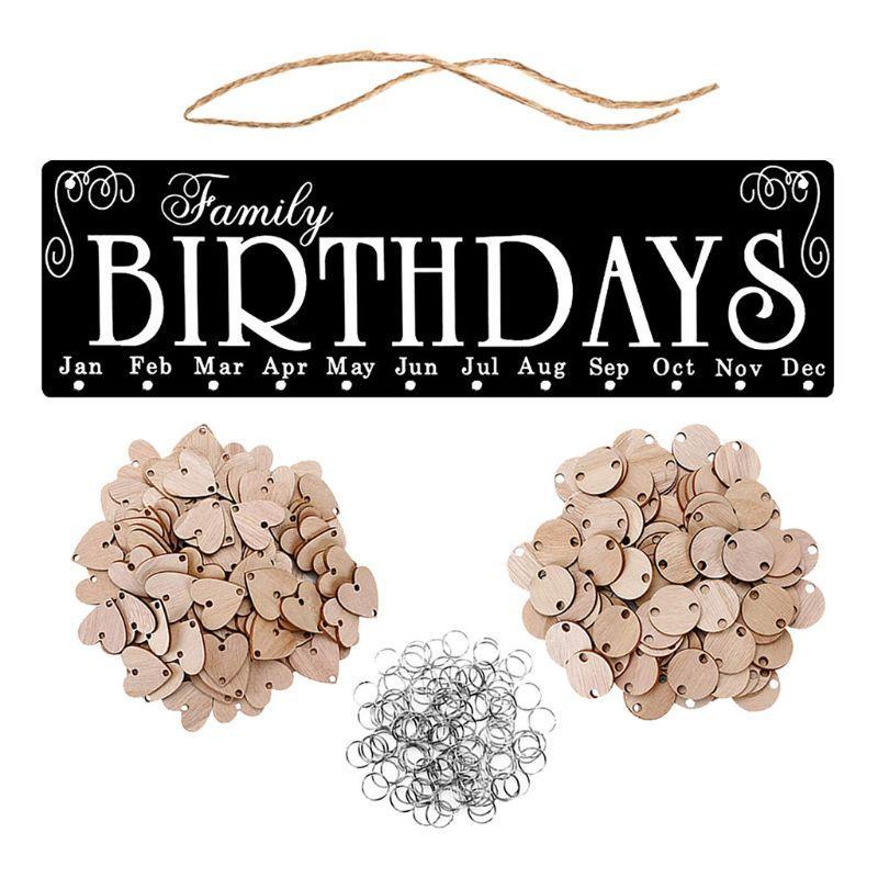 Gifts for Moms Dads - Wooden Family Birthday Reminder Calendar Board