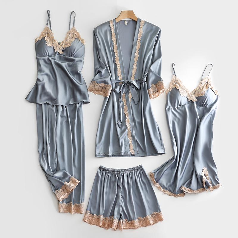 Blushy Silk 5 Piece Pajama Set BUY 2 GET 1 FREE