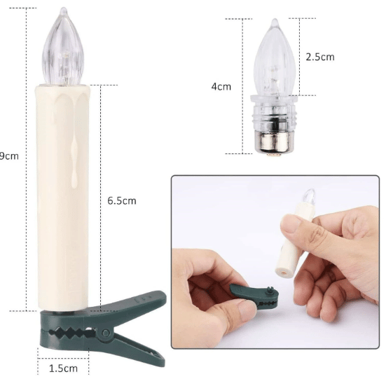 💥ON SALE💥10 Pack LED Flameless Taper Candles with Remote & Removable Clips🕯️✨
