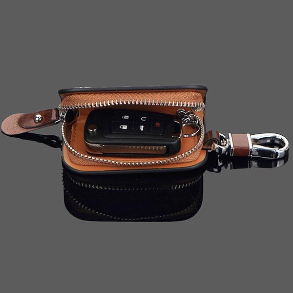 🔥(BUY 1 GET 1 AT 50% OFF)-Car Logo Leather Wood Texture Car Key Case