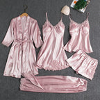 Blushy Silk 5 Piece Pajama Set BUY 2 GET 1 FREE