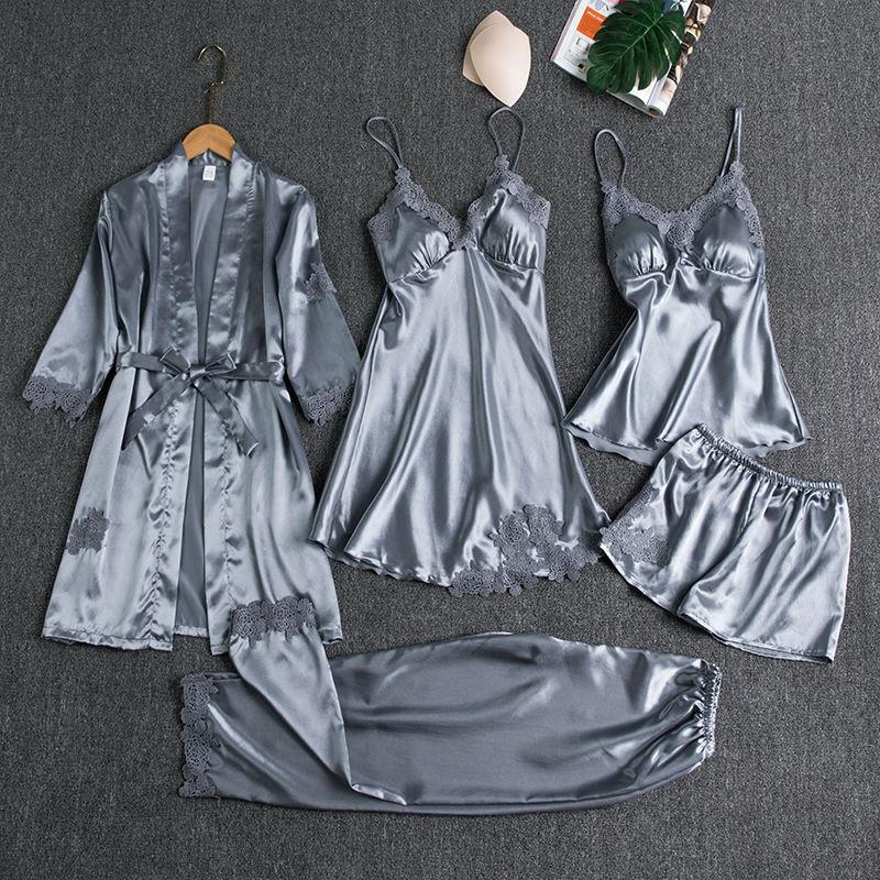 🔥BUY 2 FREE SHIPPING & GET 10% OFF🔥Blushy Silk 5 Piece Pajama Set