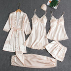 Blushy Silk 5 Piece Pajama Set BUY 2 GET 1 FREE